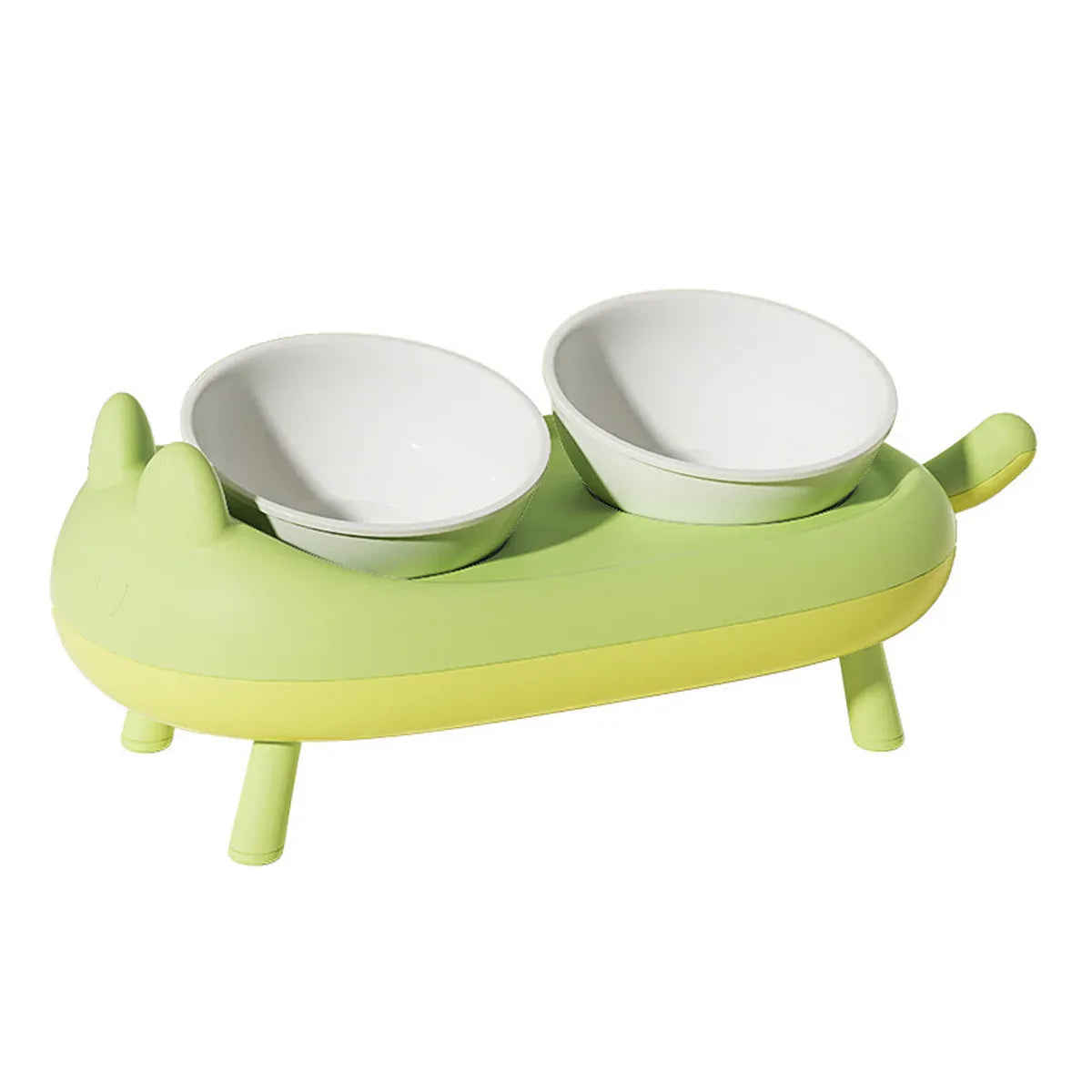 Cat Bowl Ceramic Double Bowl Non Slip Food Safe Durable for Dry Wet Food Water