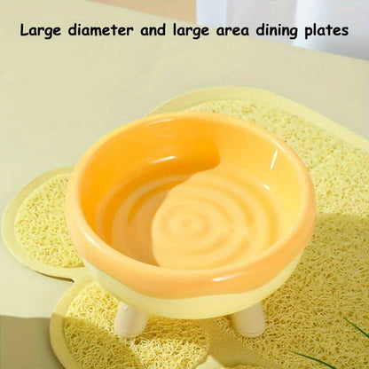Cat Food Water Bowl Non Slip Raised Pet Feeding Dish Elevated Feeder Cats - Green