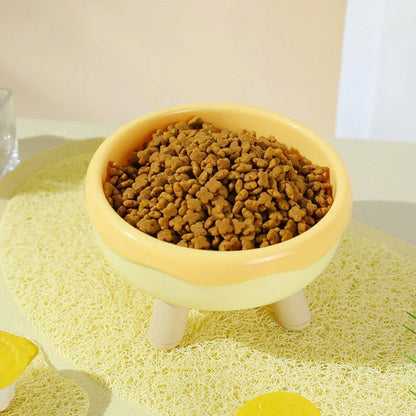 Cat Food Water Bowl Non Slip Raised Pet Feeding Dish Elevated Feeder Cats - Pink