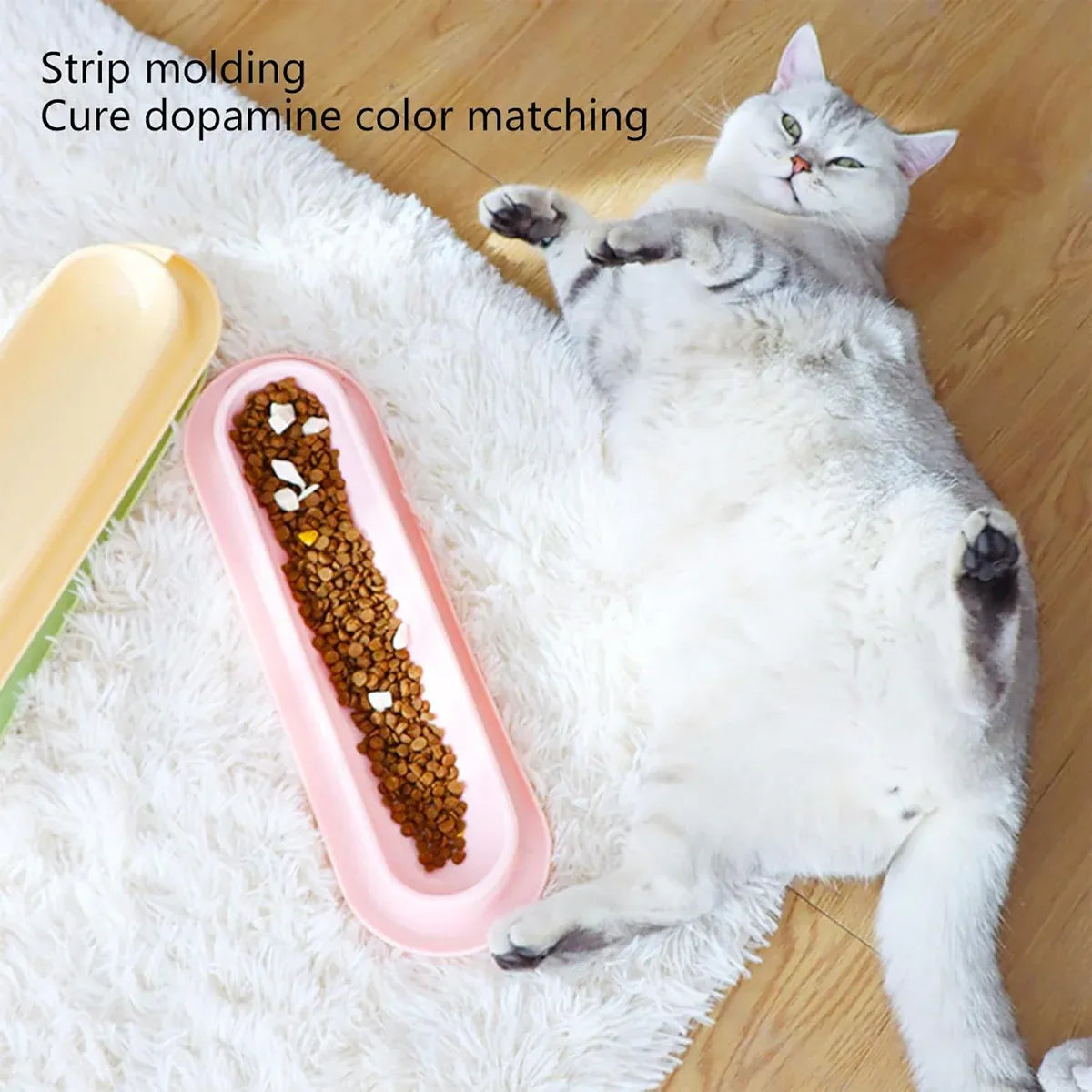 Extended Cat Bowl Pet Bowl Feeding Basin Drinking Water Cat Bowl for Cats - Pink