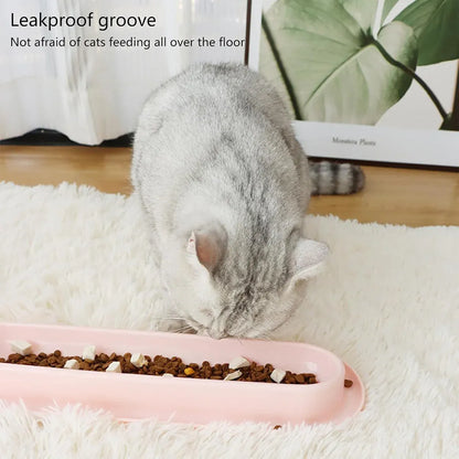 Extended Cat Bowl Pet Bowl Feeding Basin Drinking Water Cat Bowl for Cats - Pink