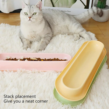 Extended Cat Bowl Pet Bowl Feeding Basin Drinking Water Cat Bowl for Cats - Yellow