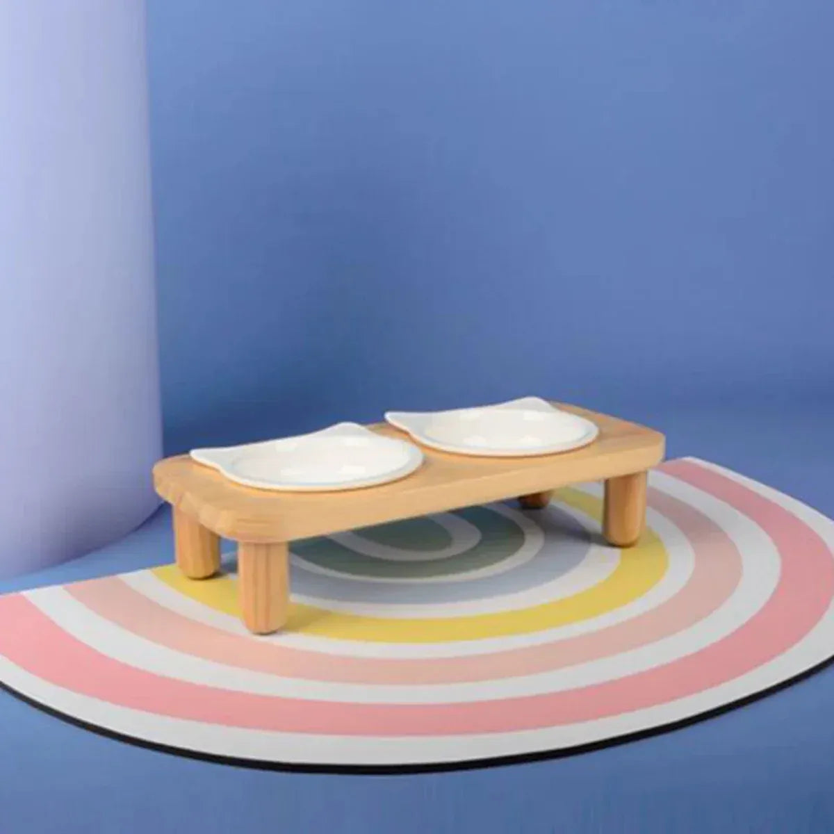 Rainbow Pet Food Mat Waterproof Non Slip Dog Cat Bowl Placemat PU