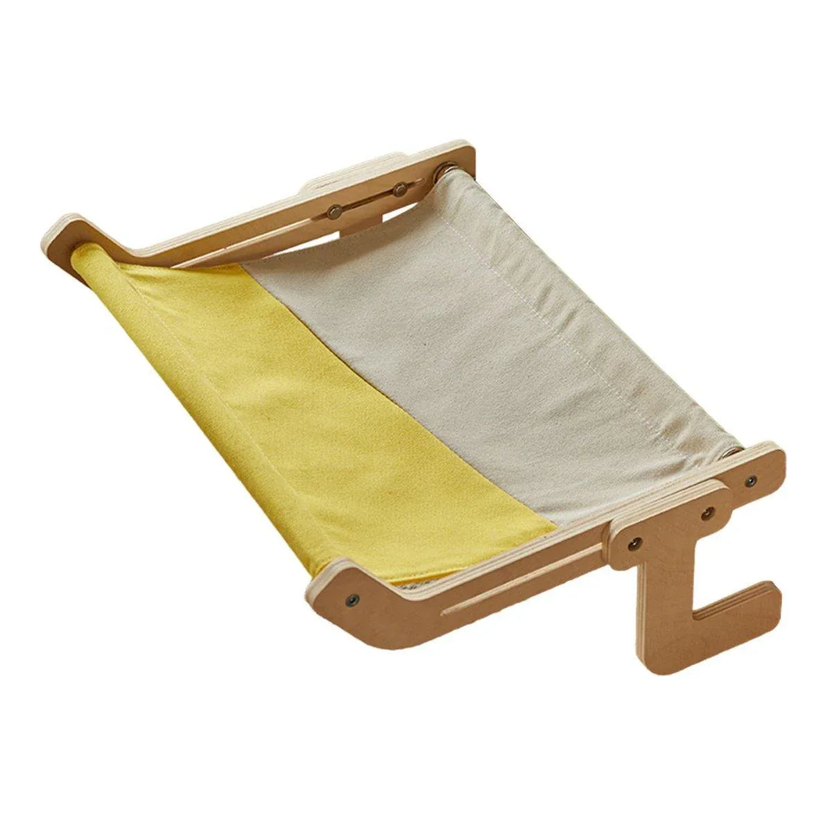Window Hanging Cat Hammock Solid Wood Sun Bed Nest for All Seasons Durable - Grey+Pink - Mekamart Australia