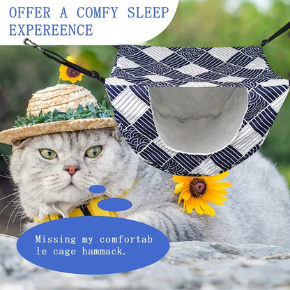 Cat Hammock Hanging Bed Cage Nest Soft Pet House Basket Cat Sleeping Supplies - Blue Whale - Mekamart Australia
