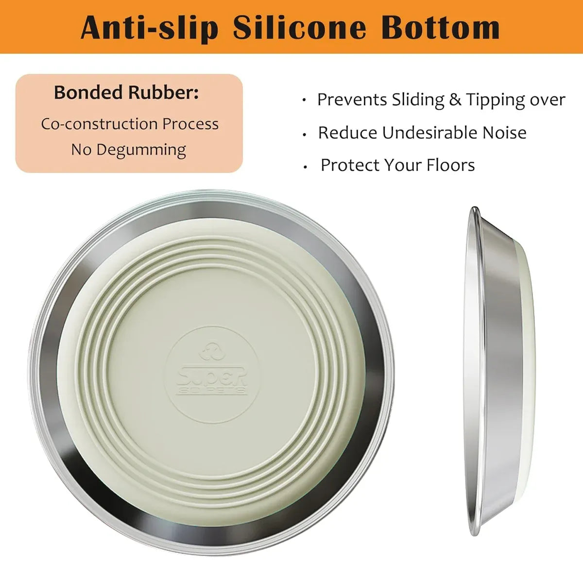 AntiSlip Cat Bowl Pet Food Basin Cat and Dog Feeding Bowl Universal Pet Dish - M