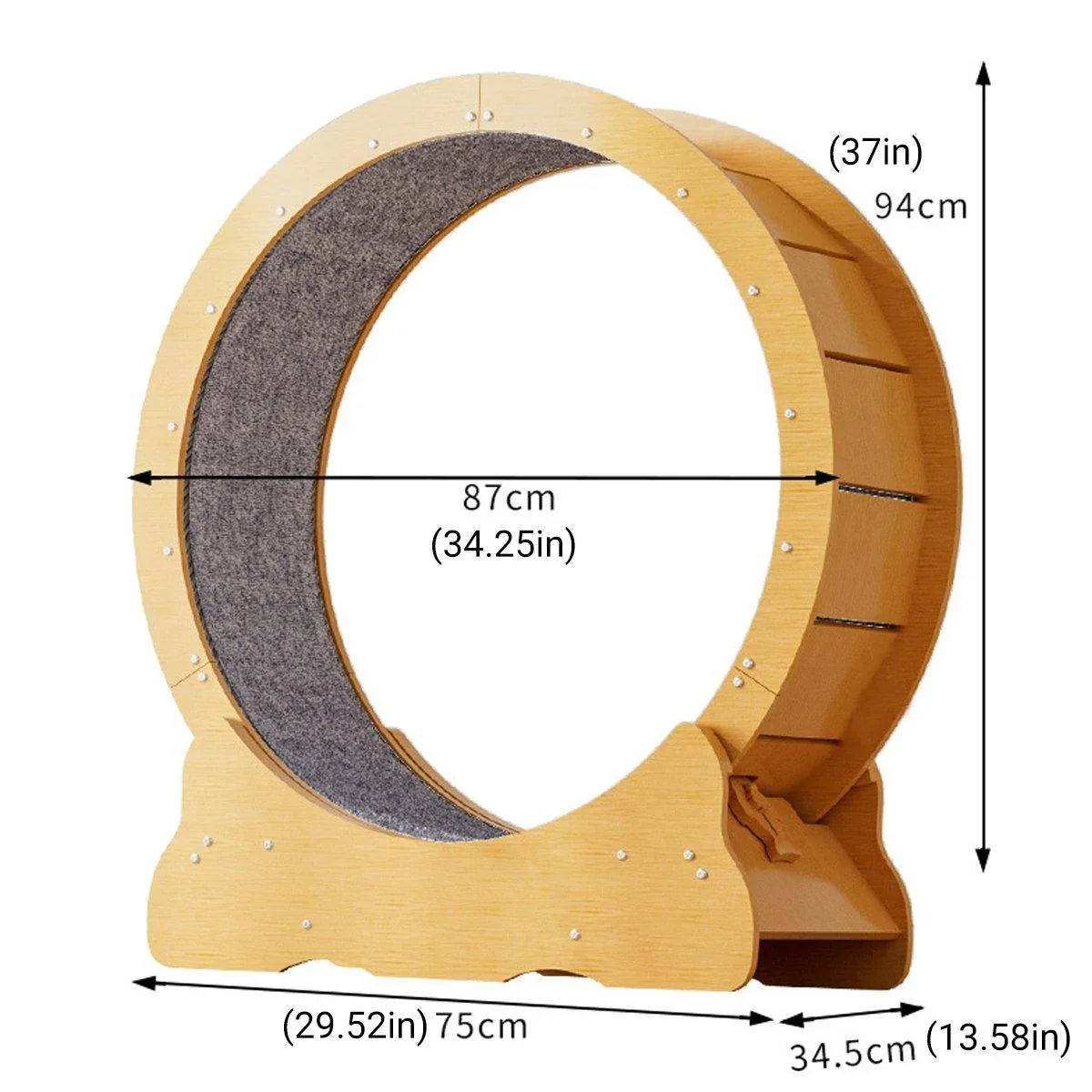 Cat Exercise Wheel Toy Furniture Running Treadmill Exerciser Scratcher Board - Mekamart Australia
