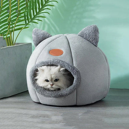 Cat Bed Winter Warm Enclosed Pet House Cozy Indoor Sleeping Nest for Cold Weather - XL - Mekamart Australia