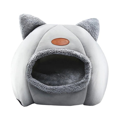 Cat Bed Winter Warm Enclosed Pet House Cozy Indoor Sleeping Nest for Cold Weather - XL - Mekamart Australia