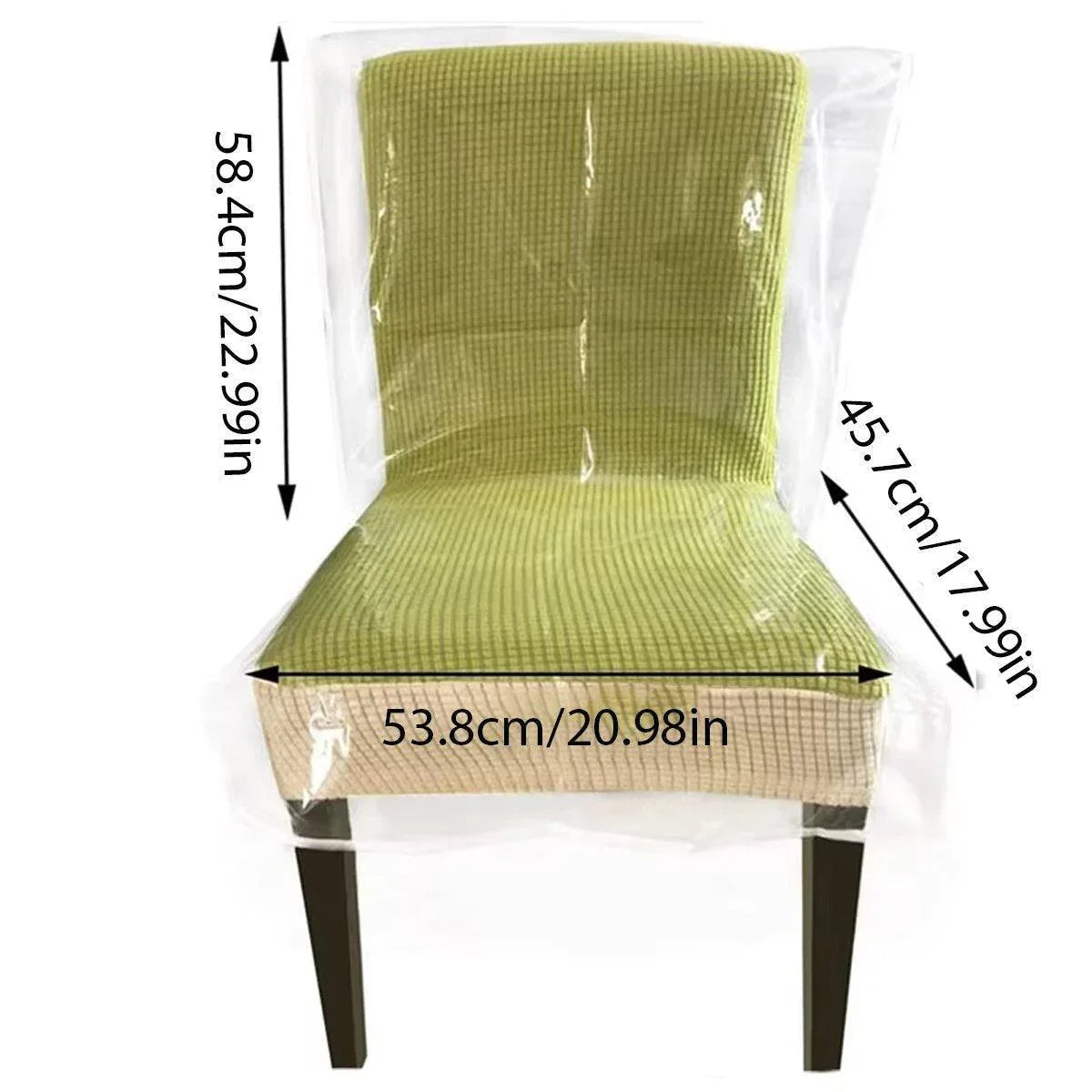 Elastic PVC Dining Chair Cushion Cover Universal Seat Protector with Backrest - Mekamart Australia