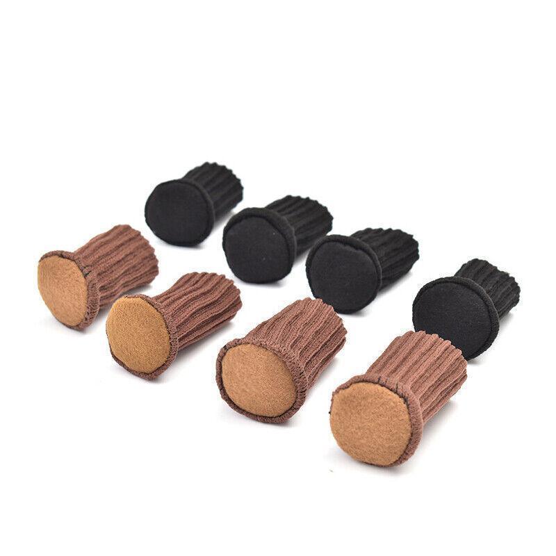 24Pcs Knitted Table Chair Leg Socks Sleeve Floor Protector Furniture Feet Covers - Brown - Mekamart Australia