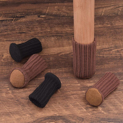 24Pcs Knitted Table Chair Leg Socks Sleeve Floor Protector Furniture Feet Covers - Brown - Mekamart Australia