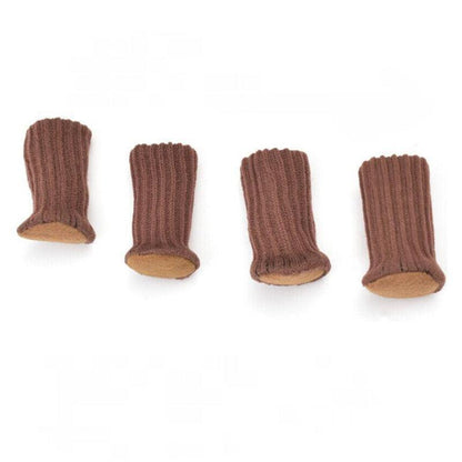 24Pcs Knitted Table Chair Leg Socks Sleeve Floor Protector Furniture Feet Covers - Brown - Mekamart Australia