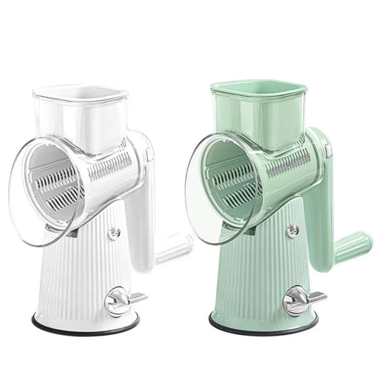 Multifunctional Vegetable Cutter Drum Slicer Kitchen Hand Cranked Grater Tool - White - Mekamart Australia