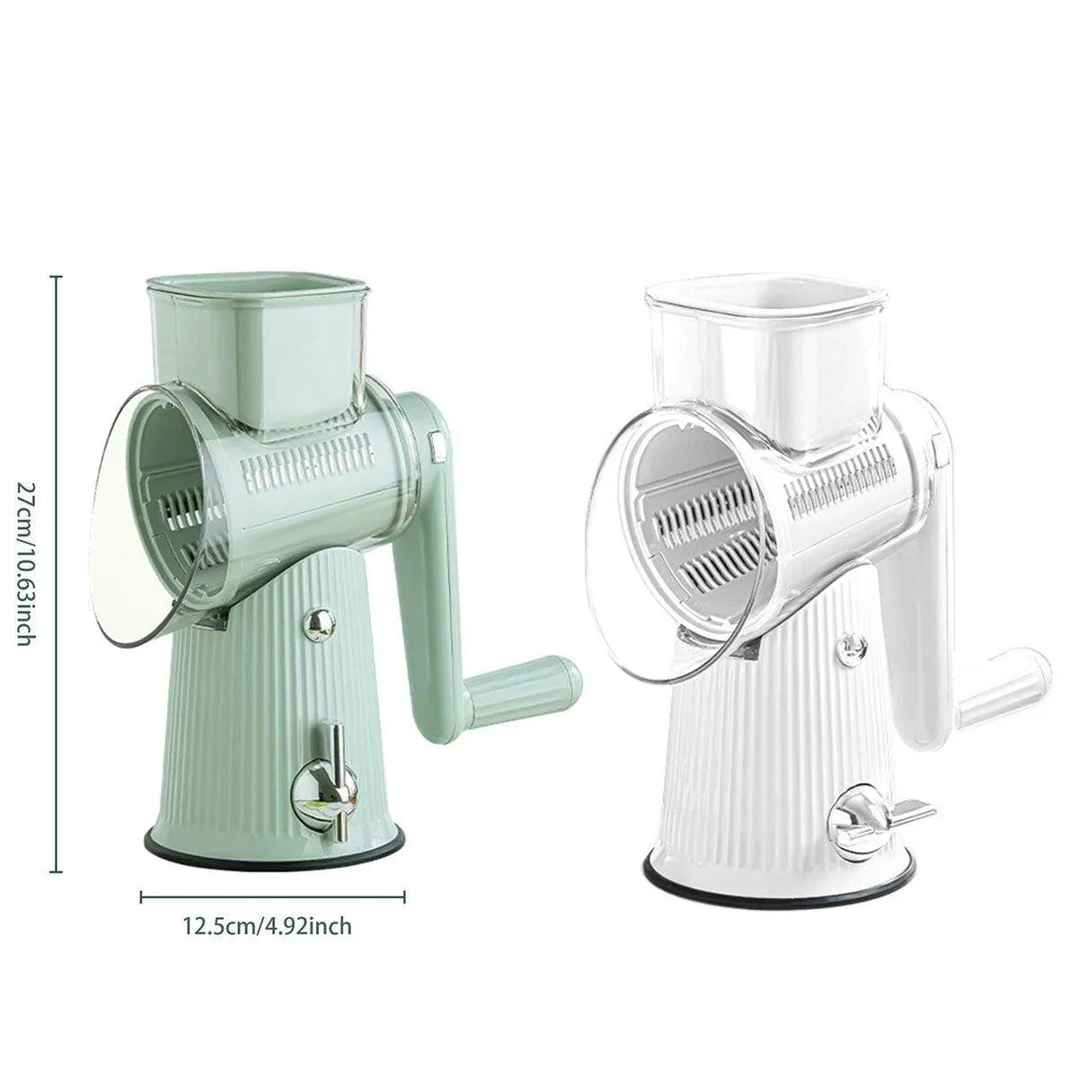 Multifunctional Vegetable Cutter Drum Slicer Kitchen Hand Cranked Grater Tool - White - Mekamart Australia