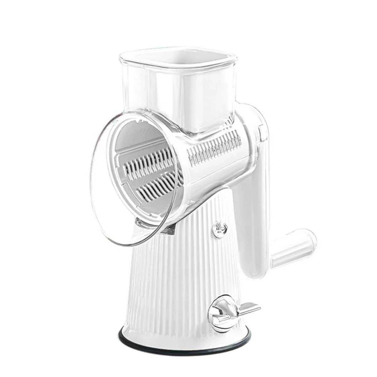 Multifunctional Vegetable Cutter Drum Slicer Kitchen Hand Cranked Grater Tool - White - Mekamart Australia
