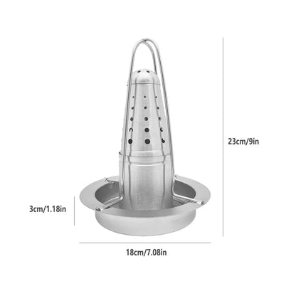 Stainless Steel Chicken Grill Outdoor BBQ Roaster Rack Portable Multi Functional - Mekamart Australia