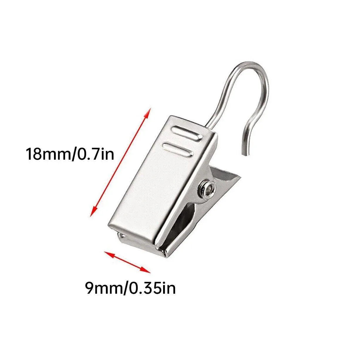 50PCS Stainless Steel Curtain Clip Hooks Strong Load-bearing Shower Accessories - Copper - Mekamart Australia