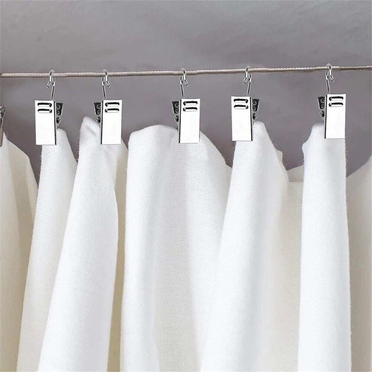 50PCS Stainless Steel Curtain Clip Hooks Strong Load-bearing Shower Accessories - Copper - Mekamart Australia