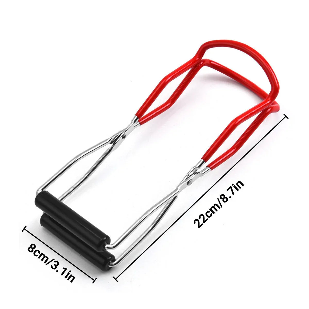 Stainless Steel Canning Jar Lifter Anti-Slip Lifting Tongs Gripper Anti-scalding - Red - Mekamart Australia