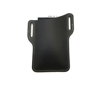 Leather Phone Holster Pouch Belt Clip Loop Waist Bag Cover Case for Men - Black