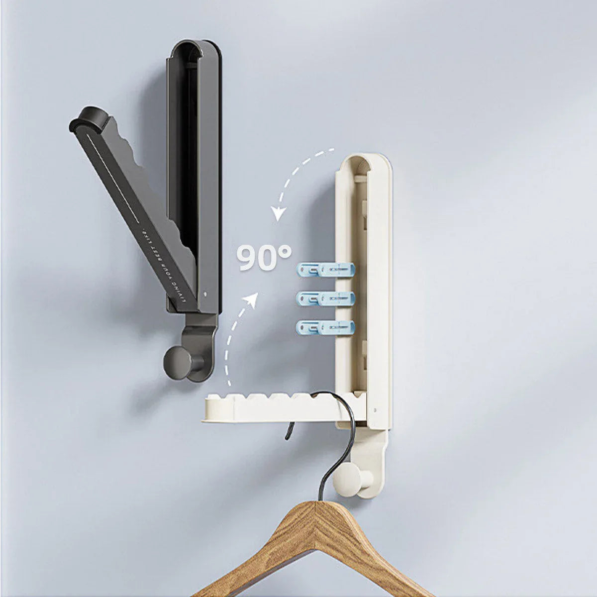 Folding Behind the Door Hook Hanger Clothes Hat Hanger Wall Mounted Organizer - Grey - Mekamart Australia