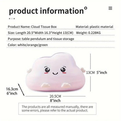 Cute Cartoon Clouds Plastic Tissue Box Desktop Drawer Organizer Storage Box - Mekamart Australia