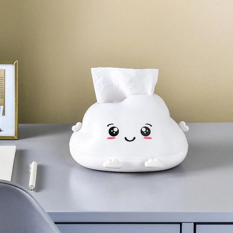 Cute Cartoon Clouds Plastic Tissue Box Desktop Drawer Organizer Storage Box - Mekamart Australia