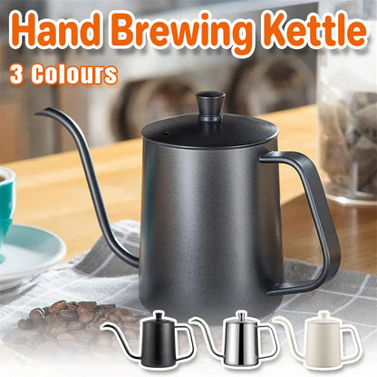 Hand Drip Coffee Pot Stainless Steel Fine Spout Hanging Ear Filter Cup Kettle - Black - Mekamart Australia