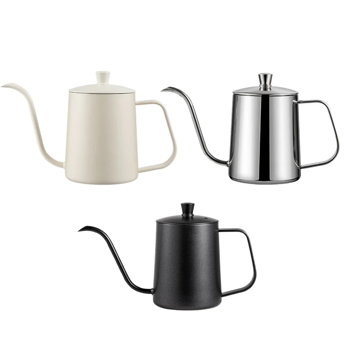 Hand Drip Coffee Pot Stainless Steel Fine Spout Hanging Ear Filter Cup Kettle - Black - Mekamart Australia