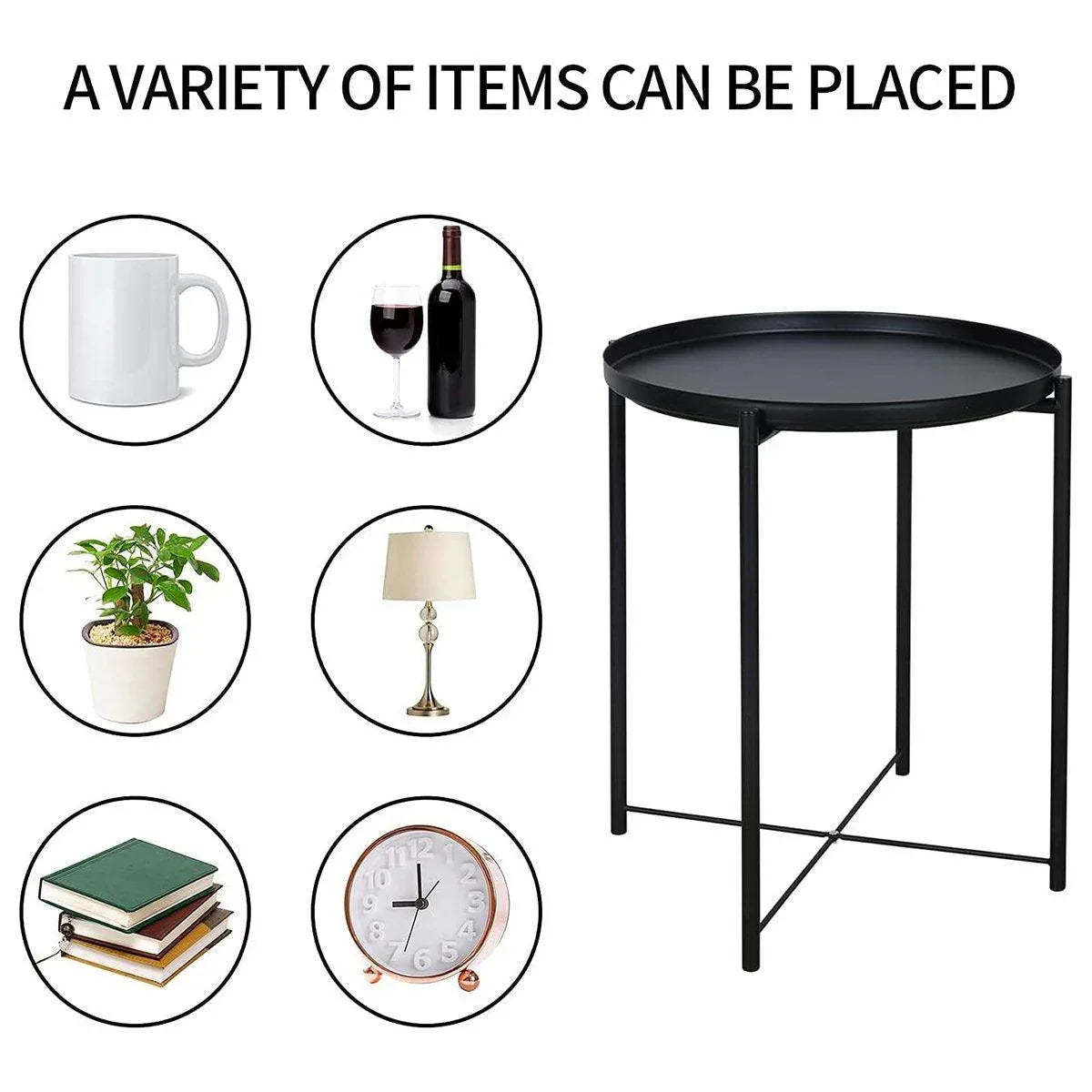 Small Coffee Table Simple Tray Mini Round Table Compact Side Table Living Room - Mekamart Australia