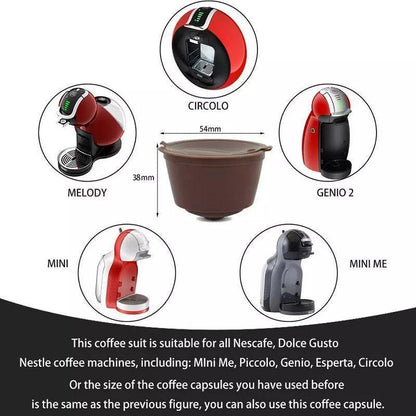 Reusable Coffee Capsule Pods for Dolce Gusto with Spoons Refillable Filter Cup 4 Pack - Mekamart Australia