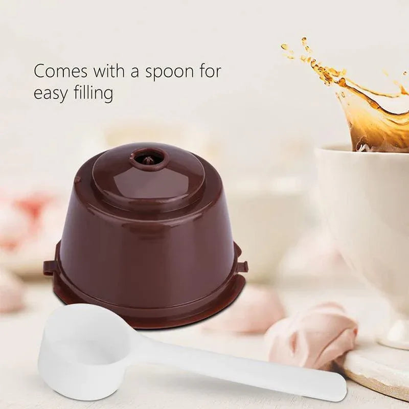 Reusable Coffee Capsule Pods for Dolce Gusto with Spoons Refillable Filter Cup 4 Pack - Mekamart Australia