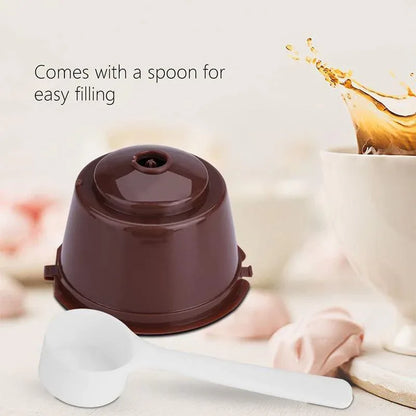 Reusable Coffee Capsule Pods for Dolce Gusto with Spoons Refillable Filter Cup 4 Pack - Mekamart Australia