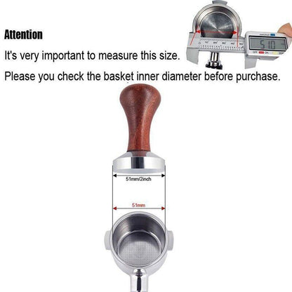 51mm Coffee Tamper Aluminum Alloy Base Wooden Handle for Espresso Machine - Mekamart Australia