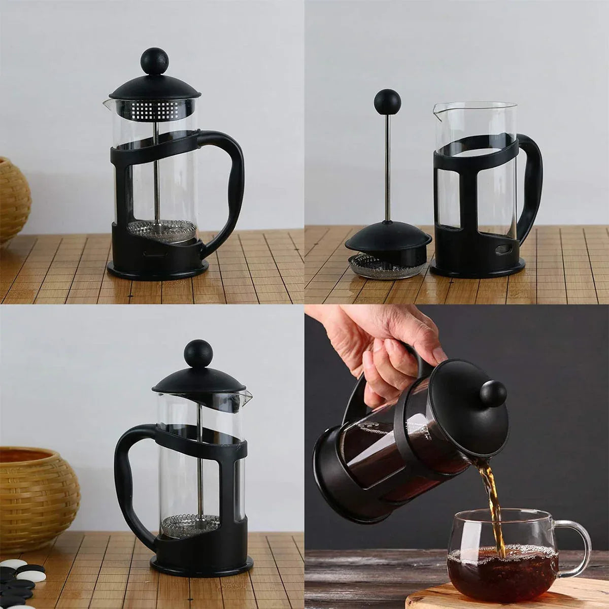 350ml French Press Coffee Maker Hand Press Tea Brewer with Filter - Mekamart Australia