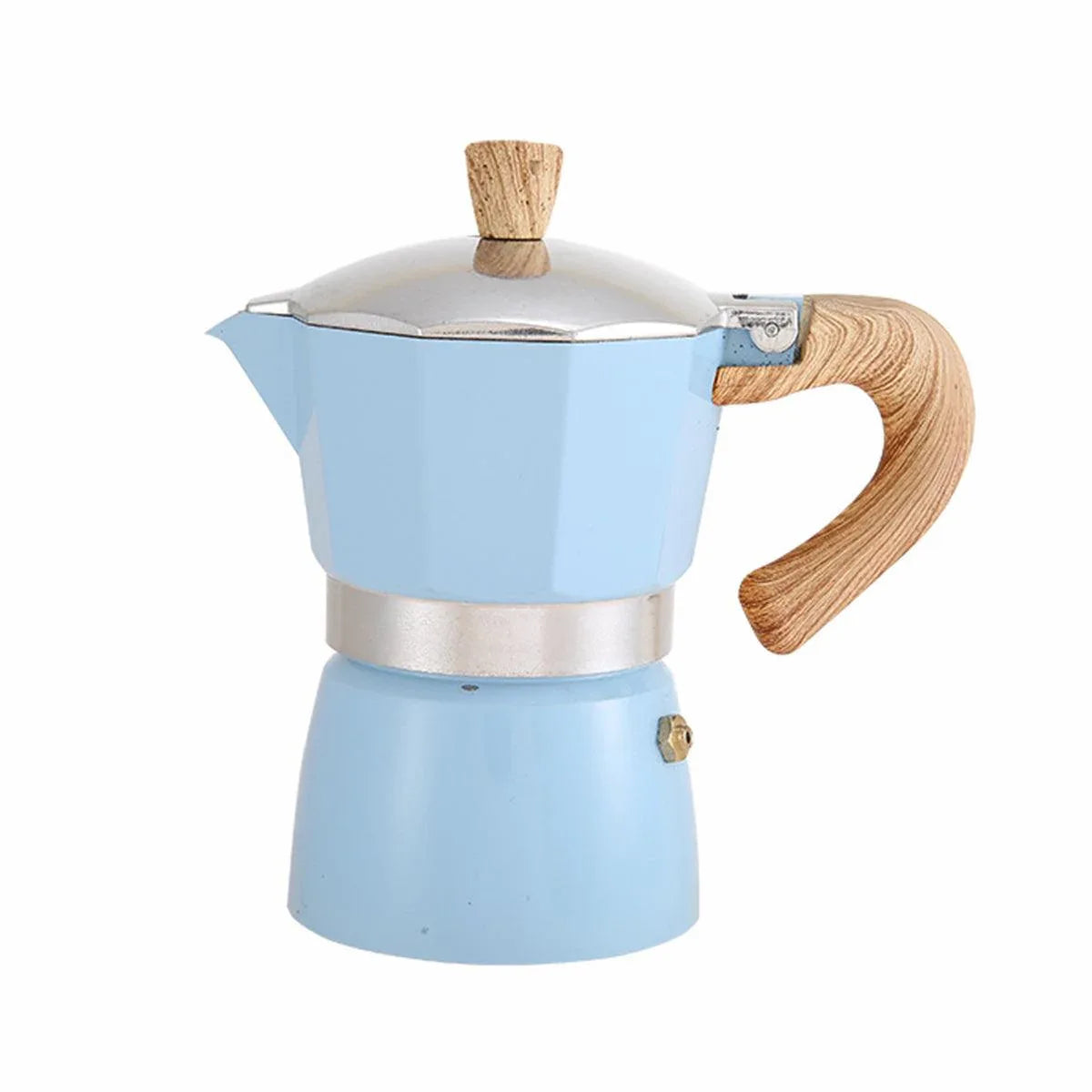 Portable Coffee Maker Wood Grain Handle Outdoor Manual Espresso Machine Camping - Beige-300ml - Mekamart Australia