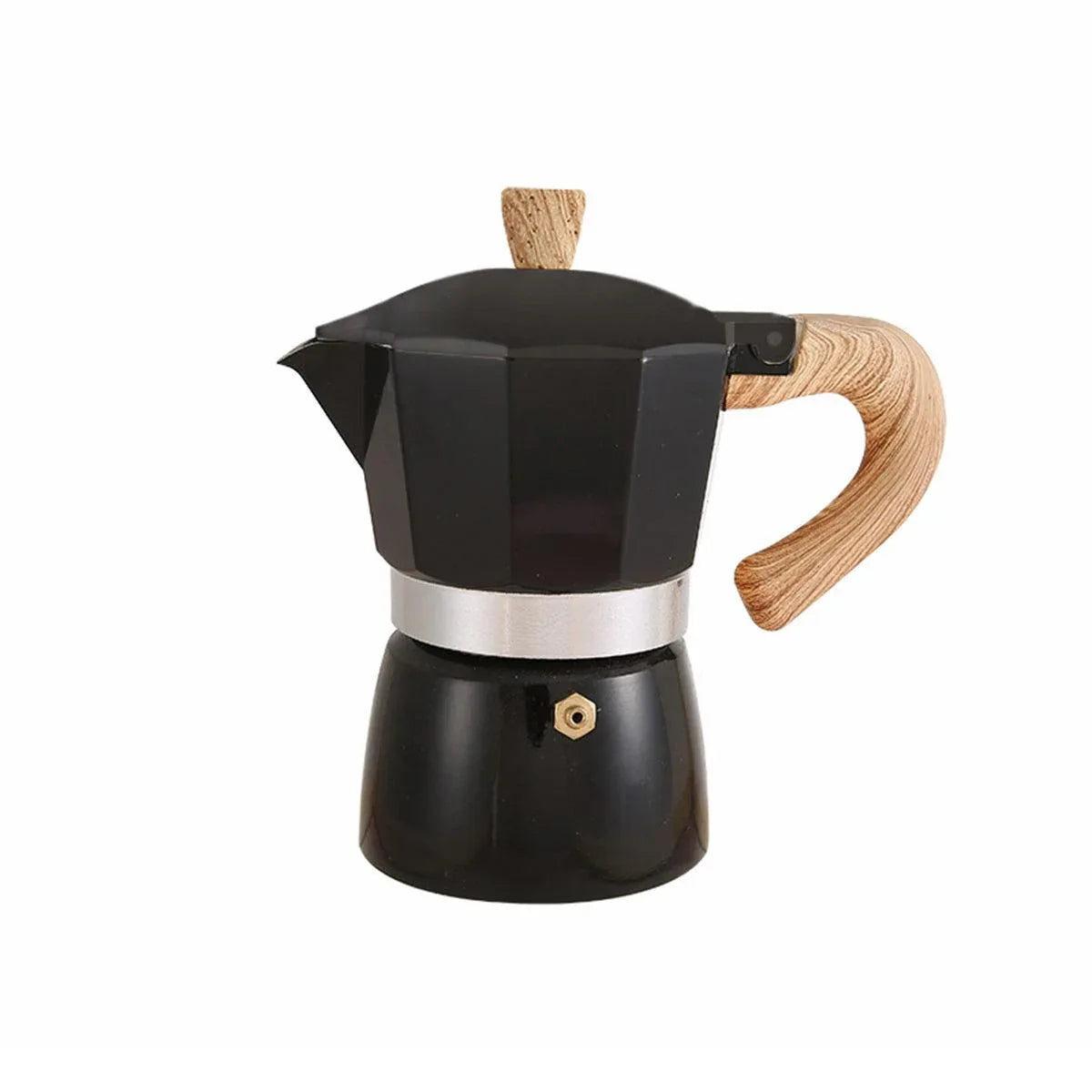 Portable Coffee Maker Wood Grain Handle Outdoor Manual Espresso Machine Camping - Blue-150ml - Mekamart Australia
