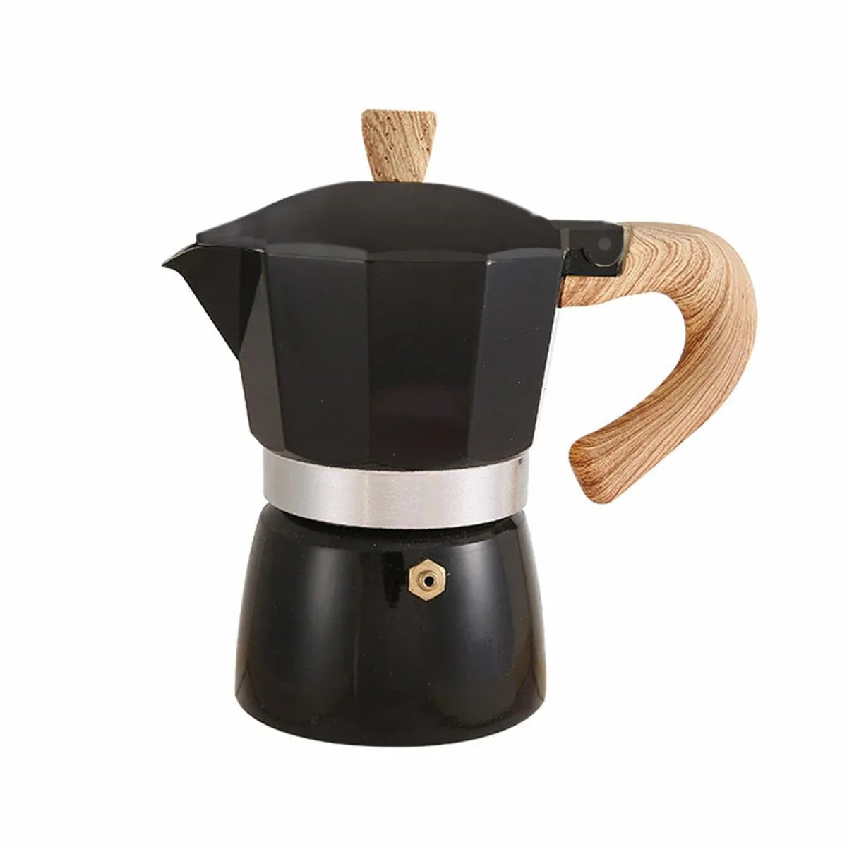 Portable Coffee Maker Wood Grain Handle Outdoor Manual Espresso Machine Camping - Blue-150ml - Mekamart Australia