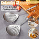 304 Stainless Steel Kitchen Colander Long Handle Noodle Dumpling Strainer Spoon - Yellow wood - Mekamart Australia