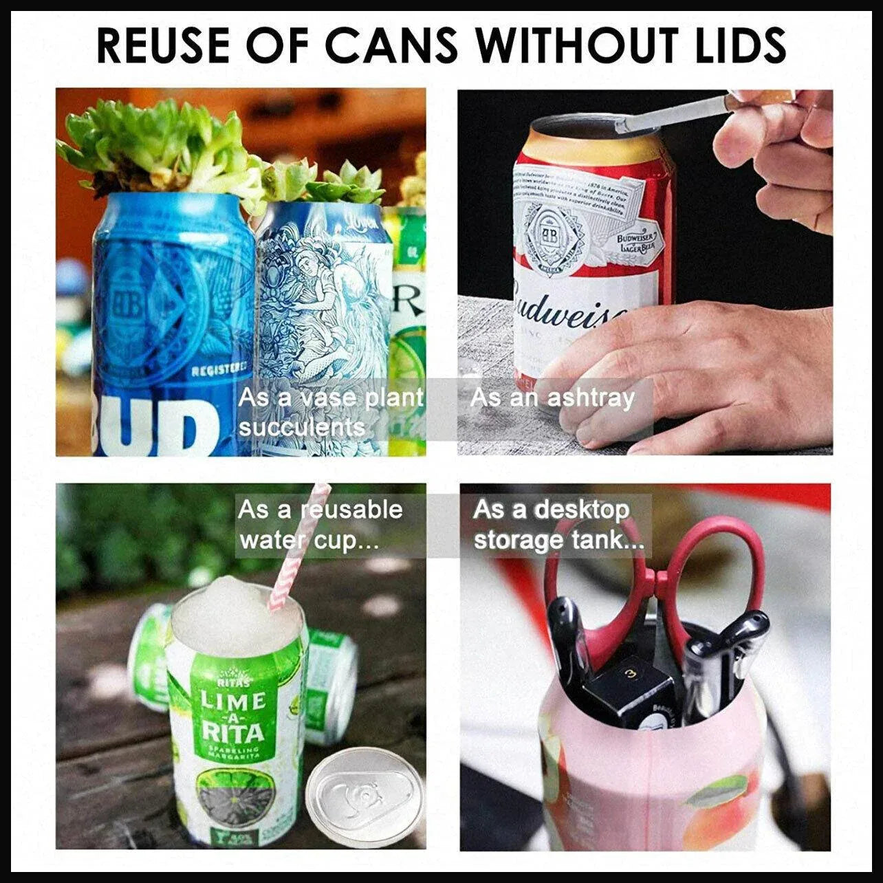 Topless Can Opener Manual Kitchen Tool for Beer Soda and Tin Bottles - Black - Mekamart Australia