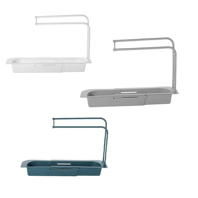 Telescopic Sink Rack Holder Expandable Storage Drain Basket Home Kitchen Kit - Blue - Mekamart Australia