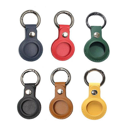 For Apple Airtag Leather Case Cover Air Tag Keychain Holder Sleeve Shell Tracker - Yellow