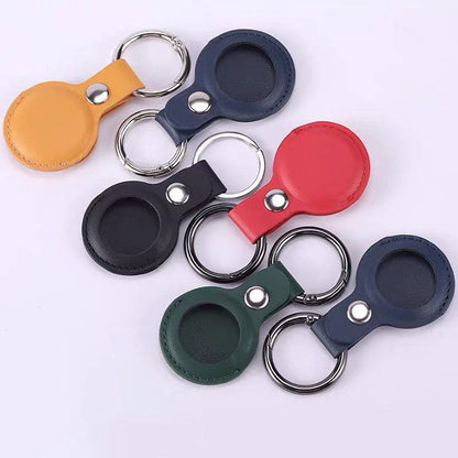 For Apple Airtag Leather Case Cover Air Tag Keychain Holder Sleeve Shell Tracker - Yellow