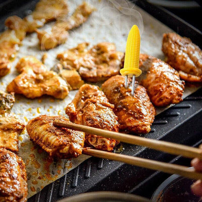 BBQ Corn Holders Set of 10 Reusable Stainless Steel Skewers for Kitchen and Grill - Mekamart Australia