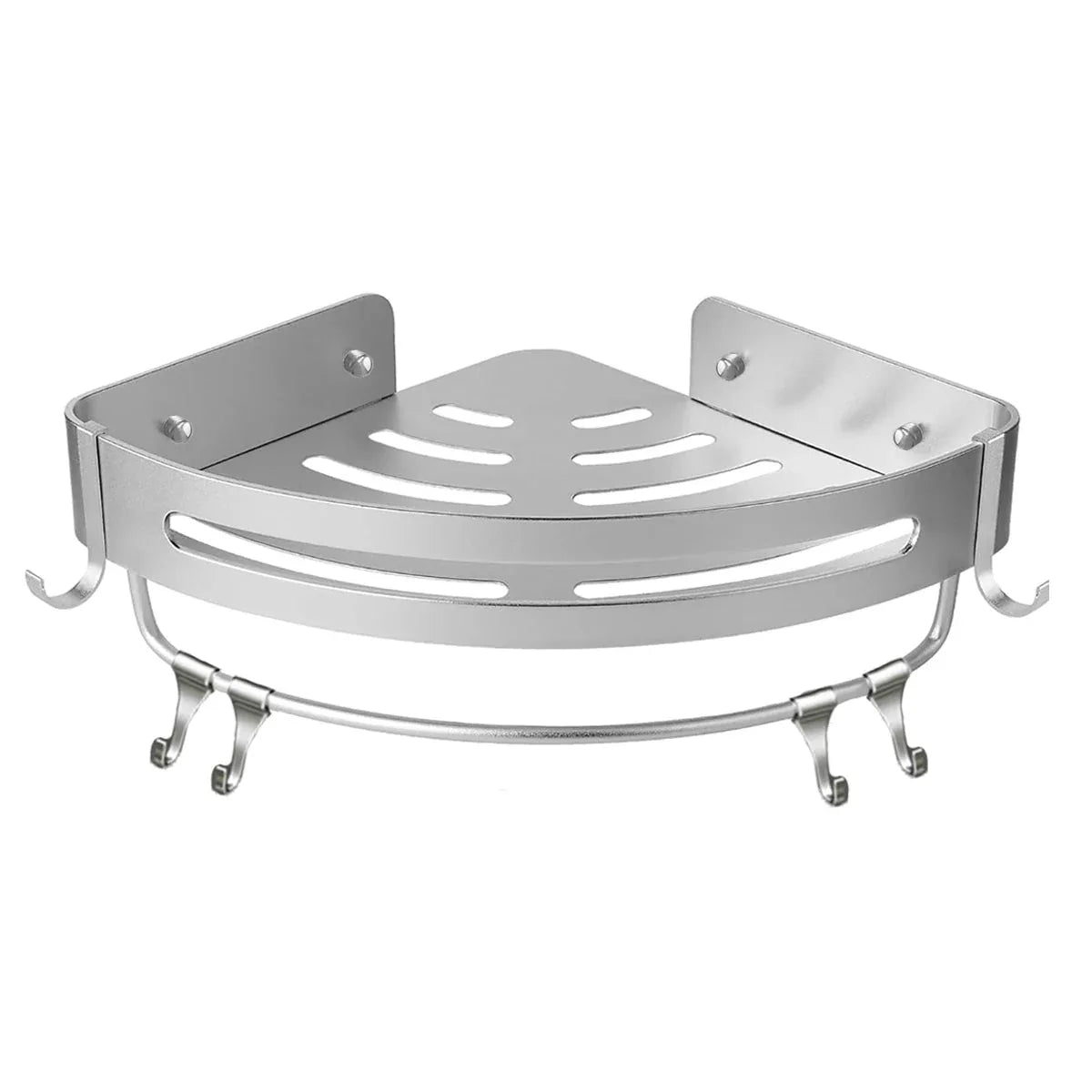 Wall Mounted Bathroom Shelf Triangle Corner Shower Storage Rack for Toiletries - Single layer with rod - Mekamart Australia