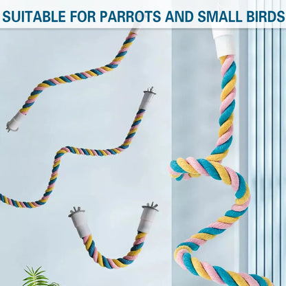 U Shaped Parrot Cotton Rope Climbing Toy Perch Stand for Bird Cage - 100cm