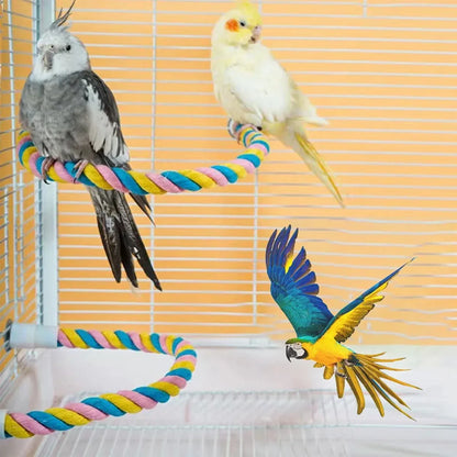 U Shaped Parrot Cotton Rope Climbing Toy Perch Stand for Bird Cage - 100cm