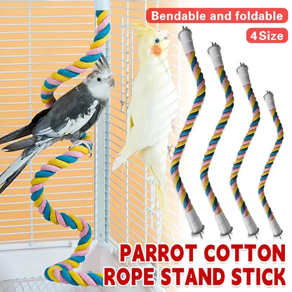 U Shaped Parrot Cotton Rope Climbing Toy Perch Stand for Bird Cage - 60cm