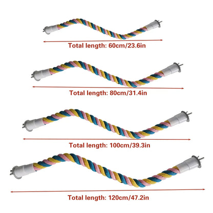 U Shaped Parrot Cotton Rope Climbing Toy Perch Stand for Bird Cage - 60cm